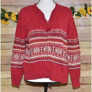 Vintage Tiara International Ladies L Zip Up Sweater Cardigan Granny Sweater